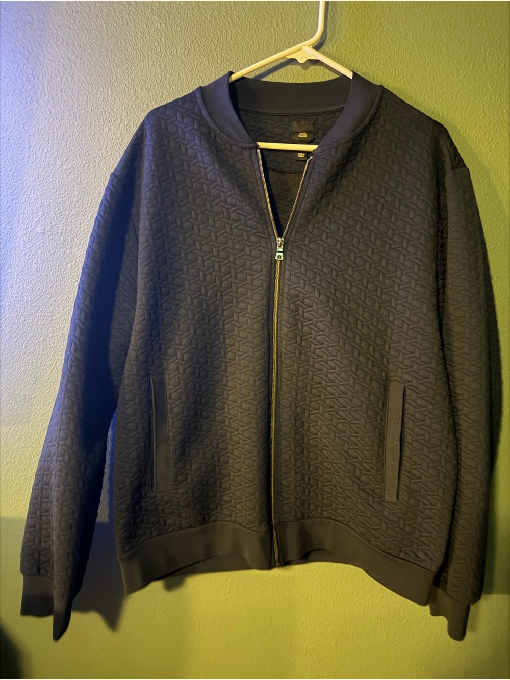 River Island Black Quilted Zip-Up Sweater Jacket